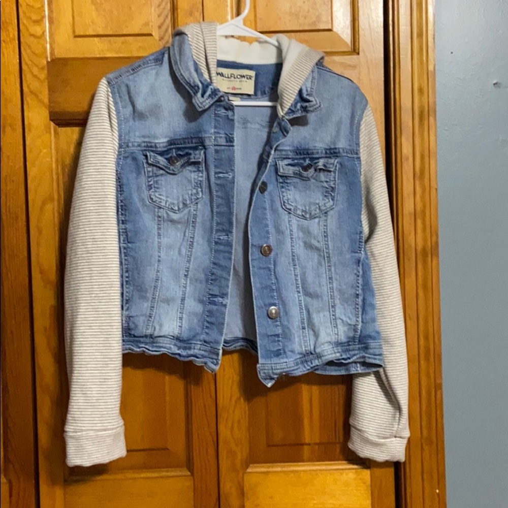 Denim jacket with hoodie
